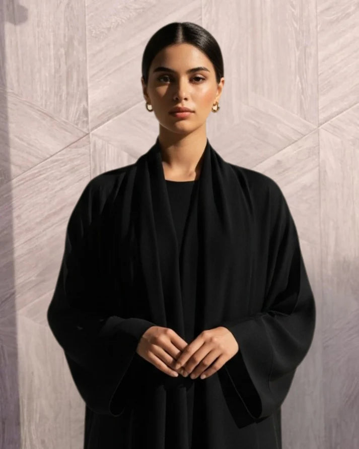 Layali Classic Black Abaya | Timeless Modest Elegance