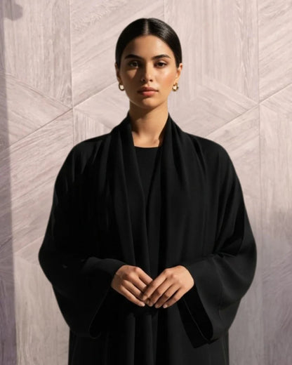 Layali Classic Black Abaya | Timeless Modest Elegance