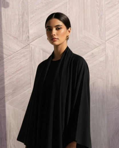Layali Classic Black Abaya | Timeless Modest Elegance