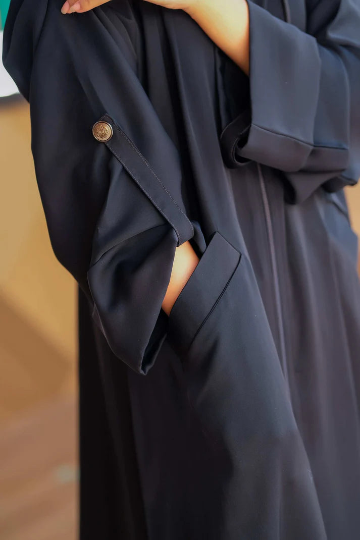Midnight Hooded Zipper Abaya | Urban Modest Style