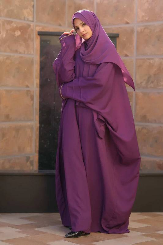 Royal Orchid Butterfly Abaya | Purple Farasha Style